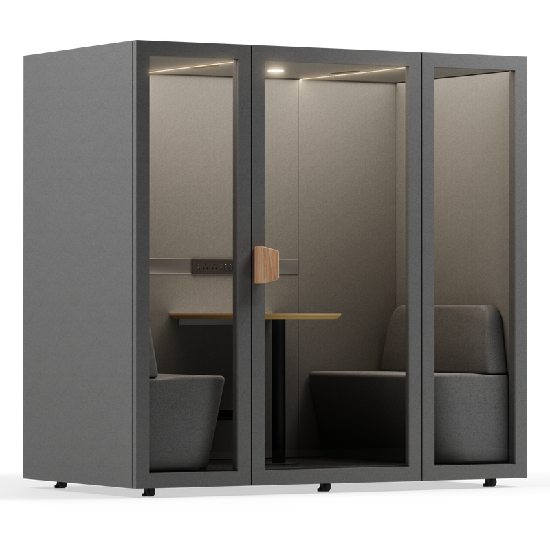 Office Pod - 2-4 PersonFolio Dark Grey / Furniture As Per Images