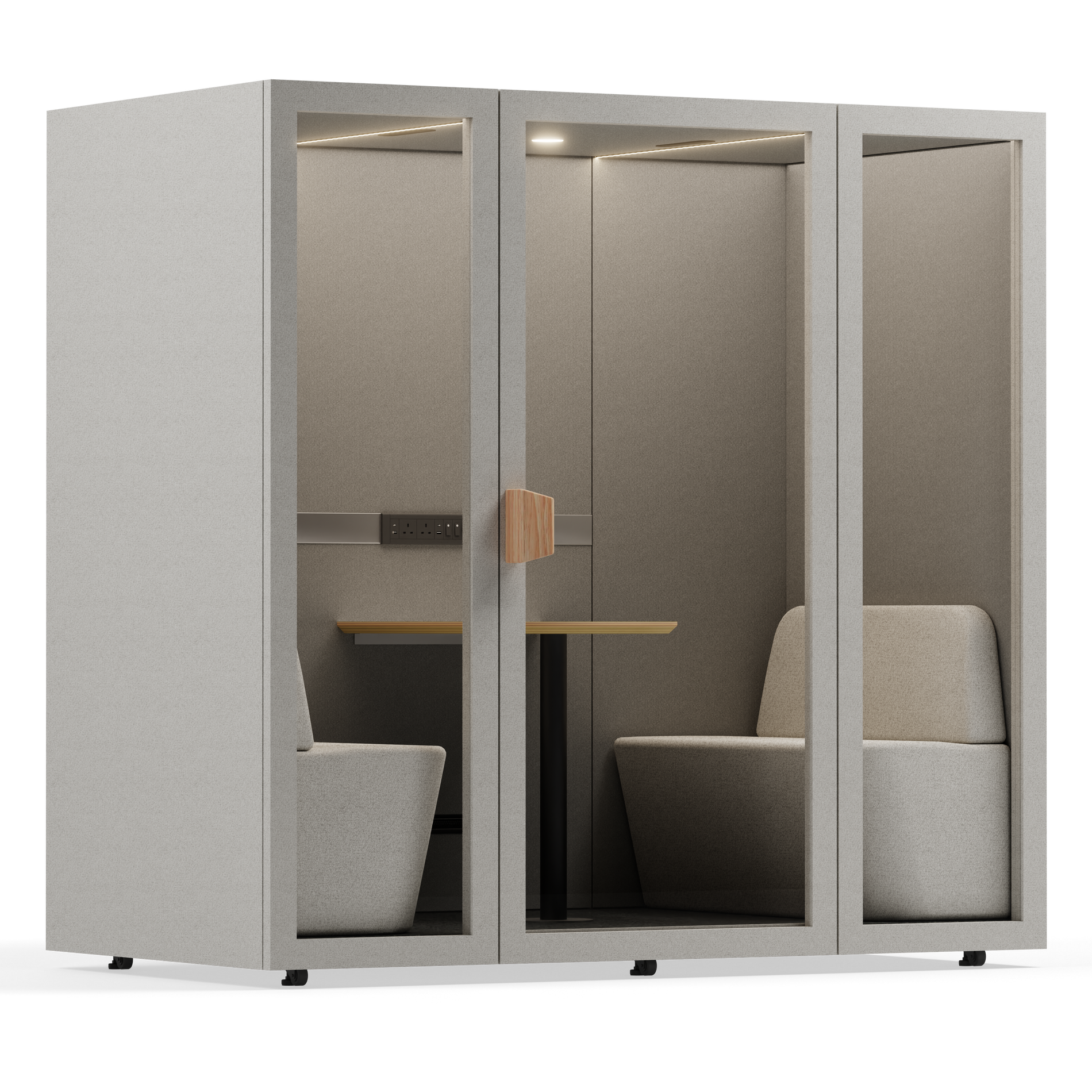 Office Pod - 2-4 PersonFolio Pebble Grey / Furniture As Per Images