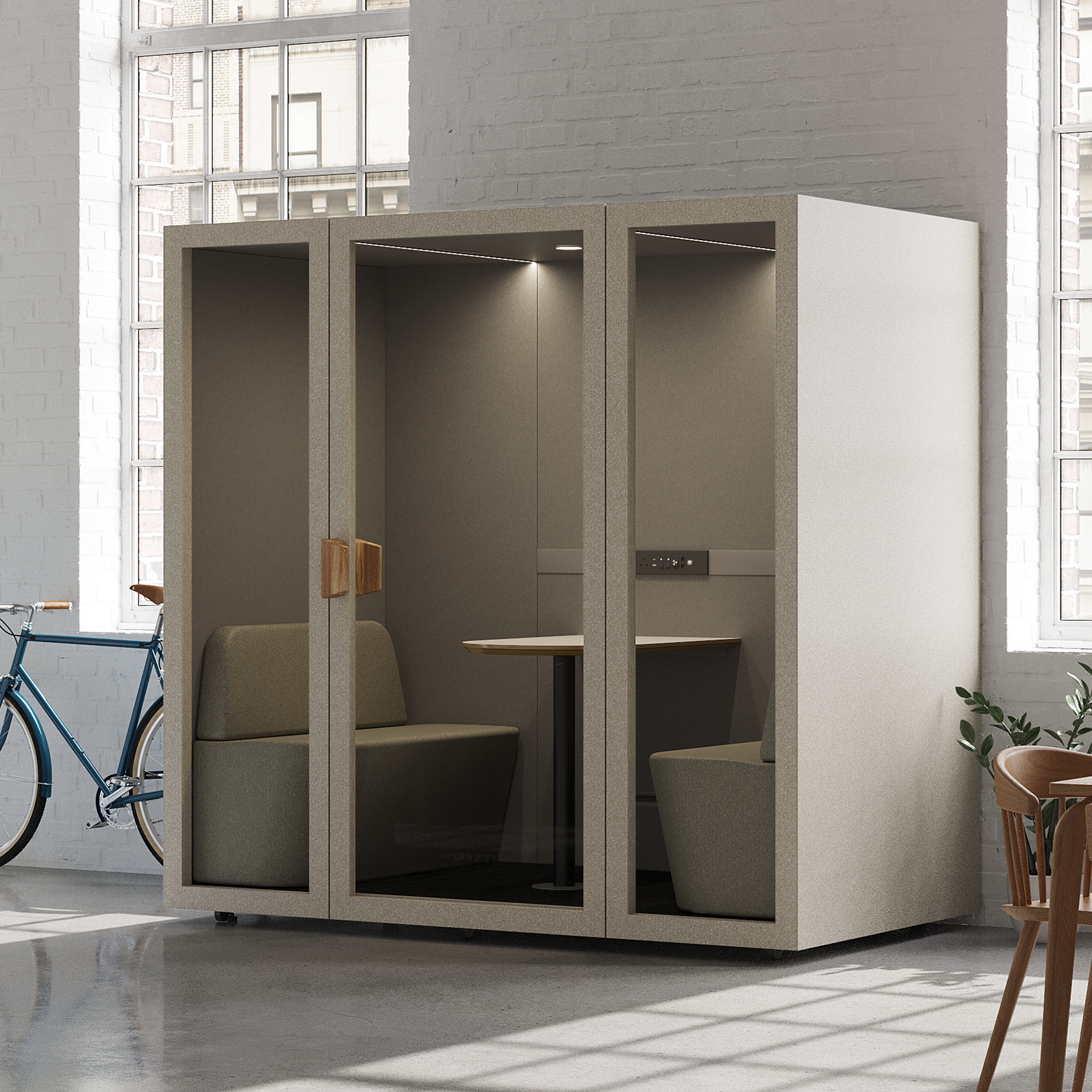 Office Pod - 2-4 PersonFolio Beige / Furniture As Per Images