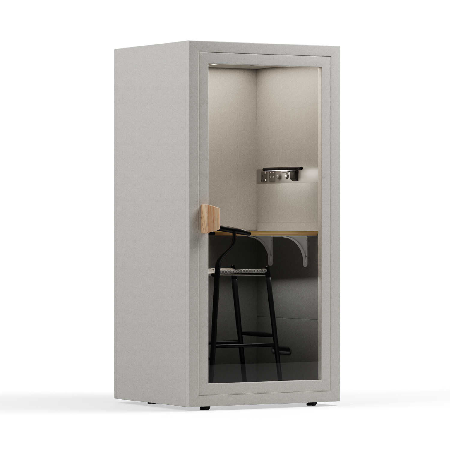 Office Phone Booth Folio - Stand UpFolio Pebble Grey / Furniture Set 2
