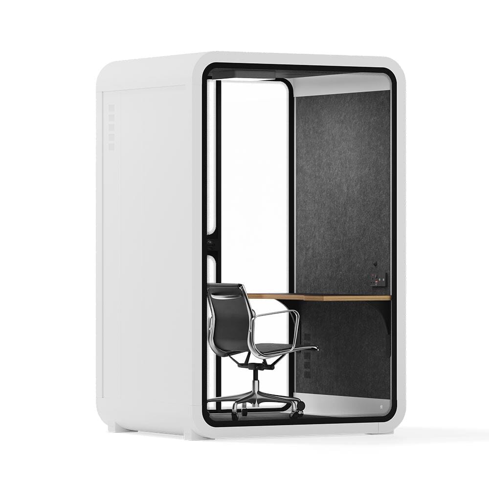 Office Phone Booth Quell - 2 PersonWhite / Dark Gray / Work Station + Designer Office Chair