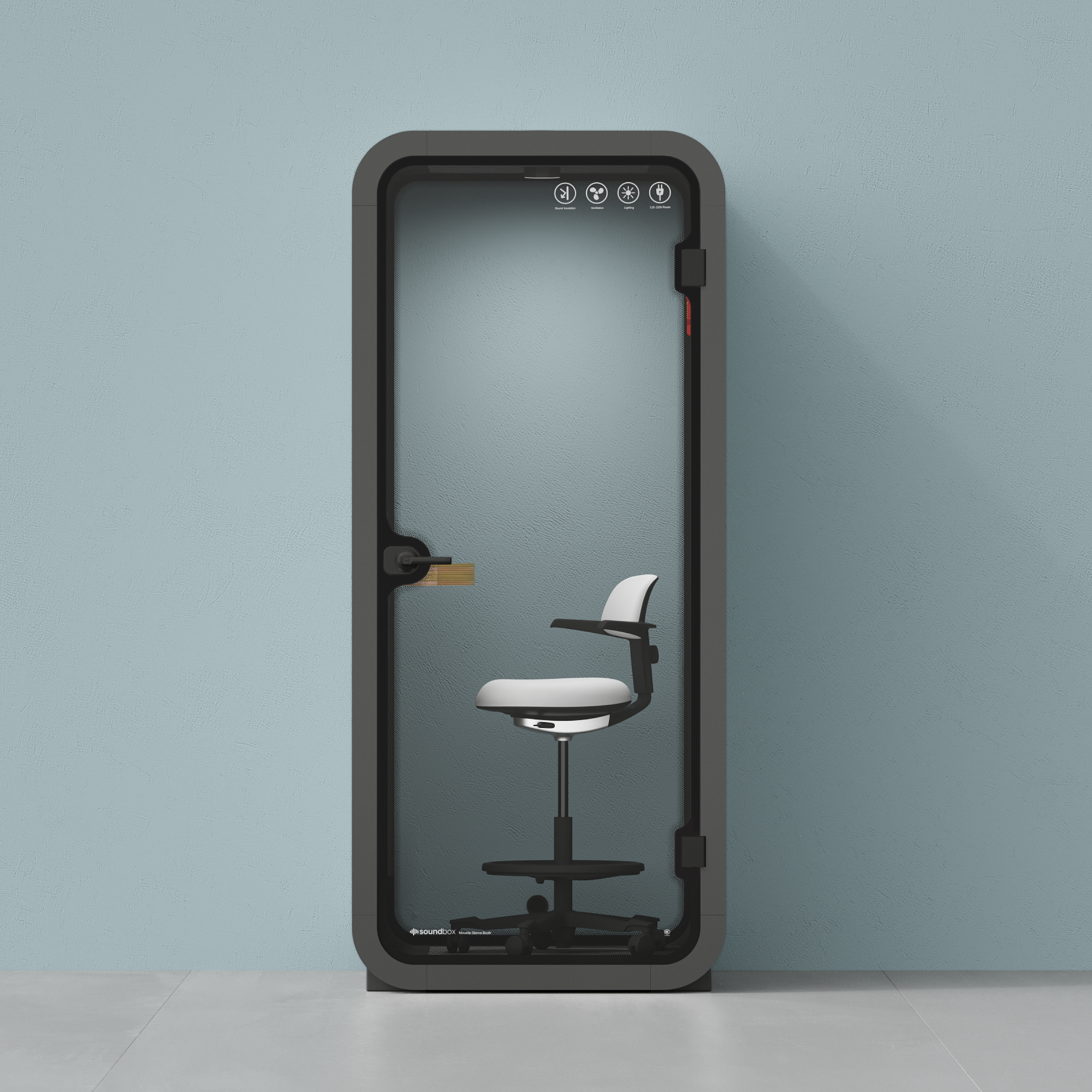 Office Pod Quell AcousticWooden / Dark Grey / With Furniture