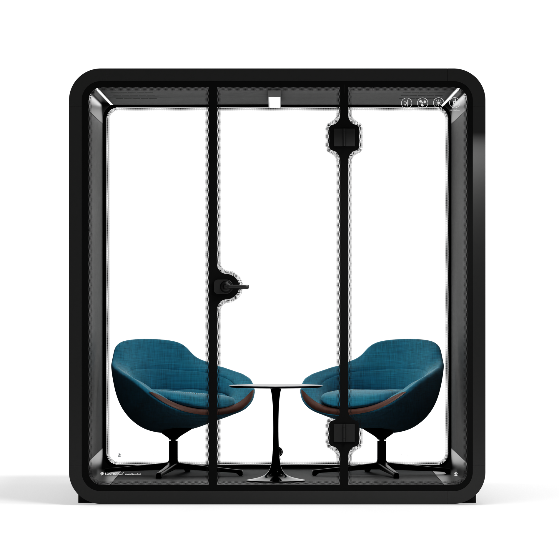 Meeting Booth Quell - 6 PersonBlack / Dark Grey / Furniture Set 2