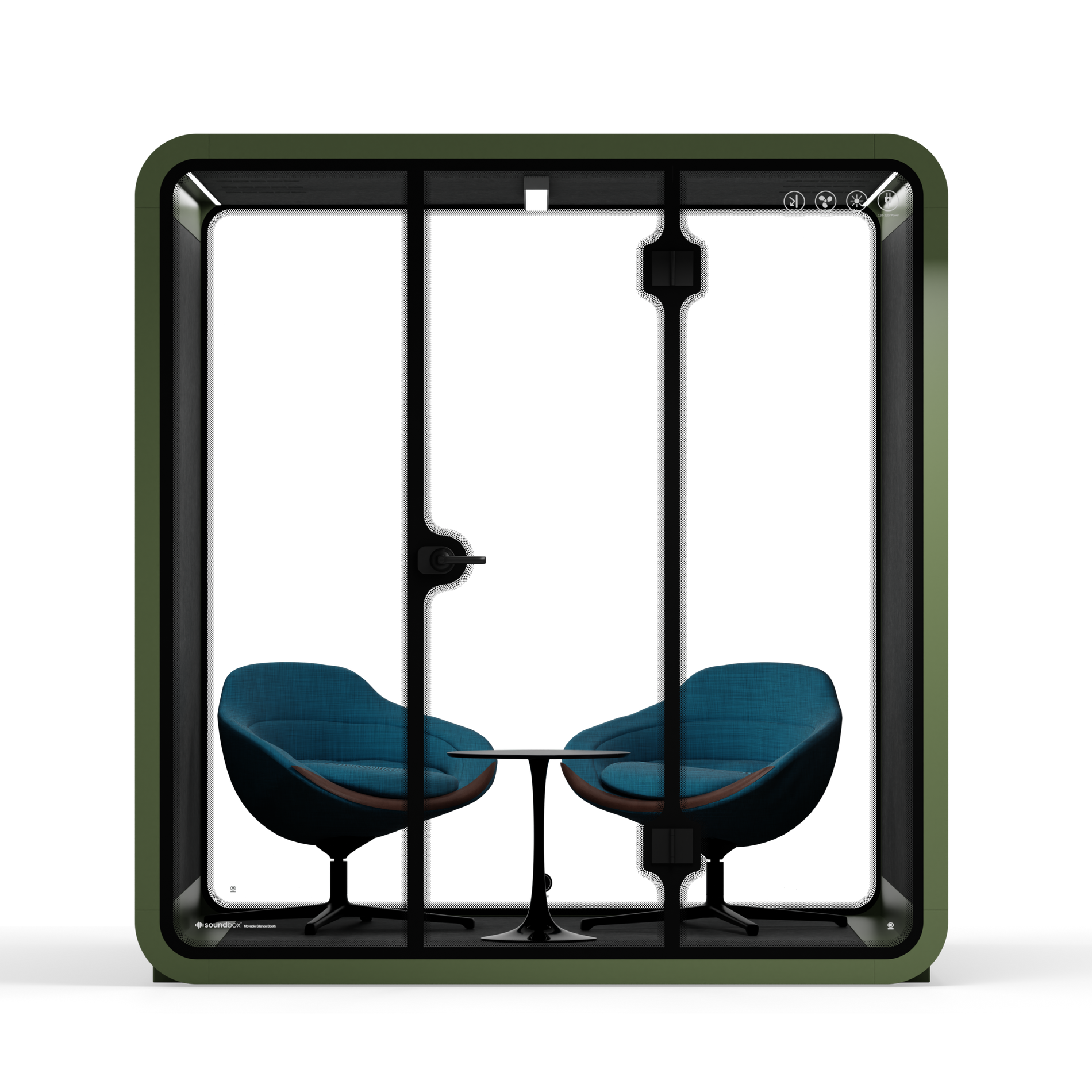 Meeting Booth Quell - 6 PersonDark Green / Dark Grey / Furniture Set 2