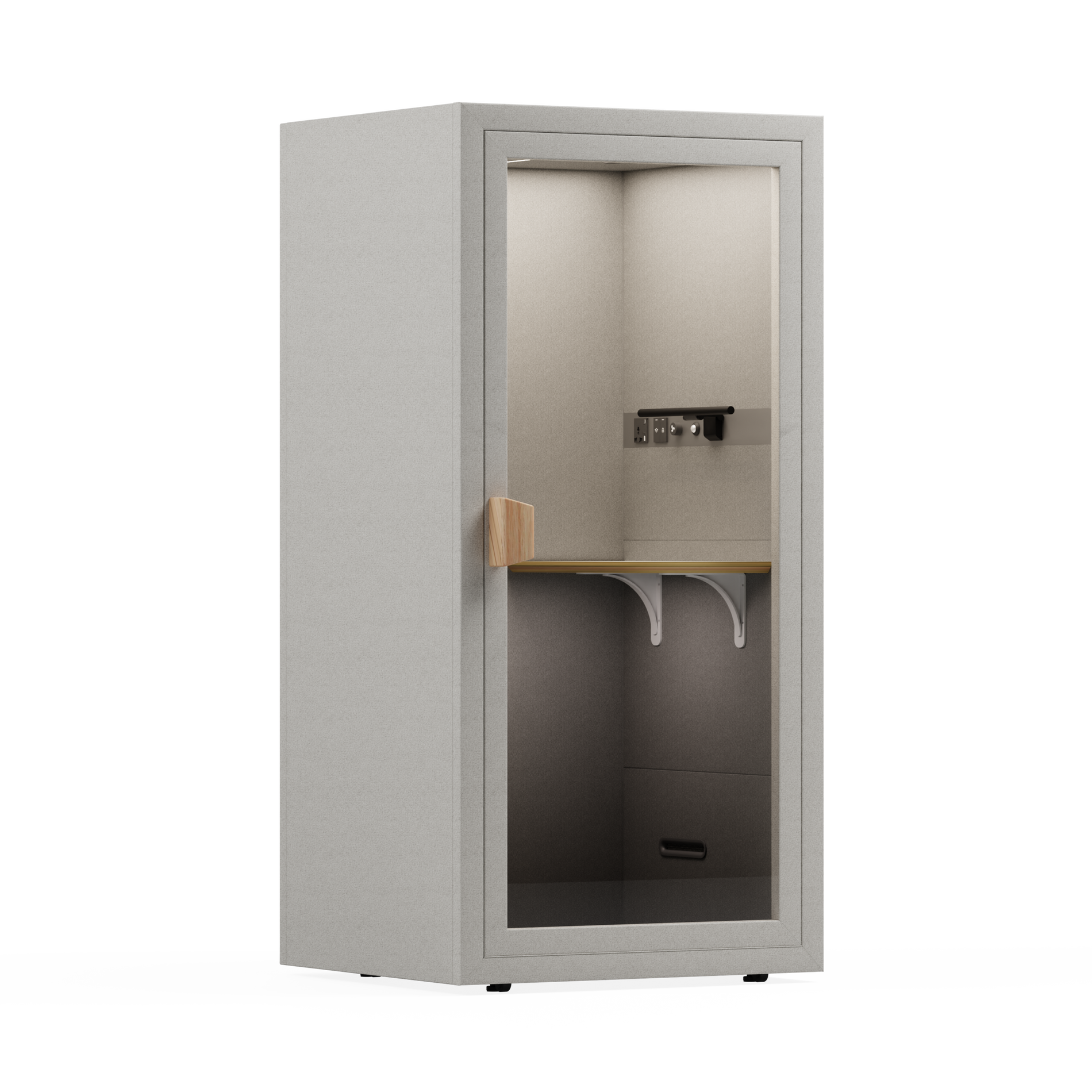 Office Phone Booth Folio - Stand UpFolio Pebble Grey / Furniture Set 1