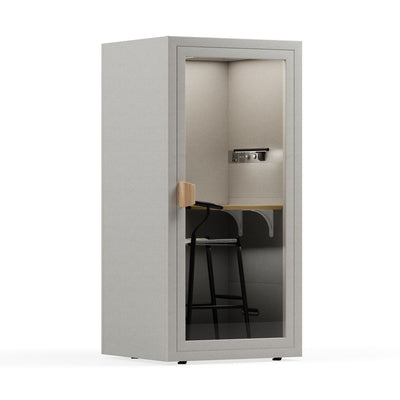 Folio Stand Up office phone booth Sound Booth Store Folio Pebble Grey Furniture Set 1 