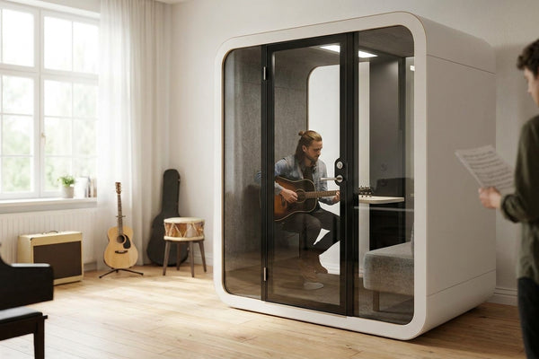 Acoustic pods for music practice and rehearsal rooms