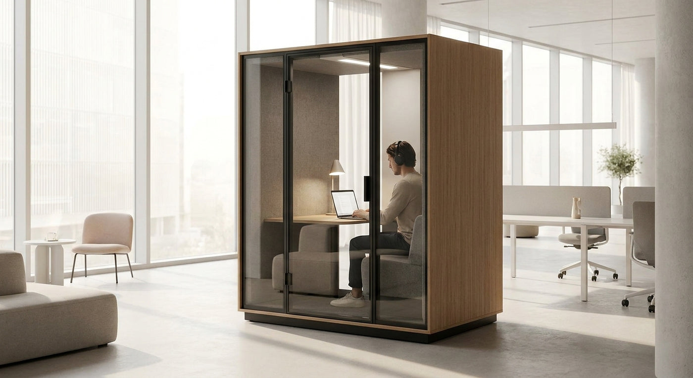 Solo office pod for deep focus work