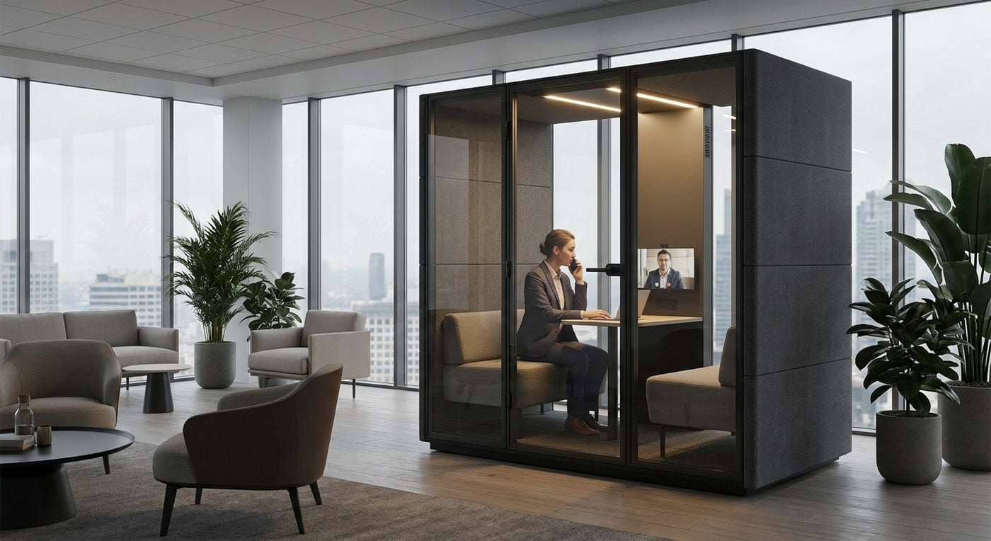 Acoustic pods for insurance and financial advisory firms