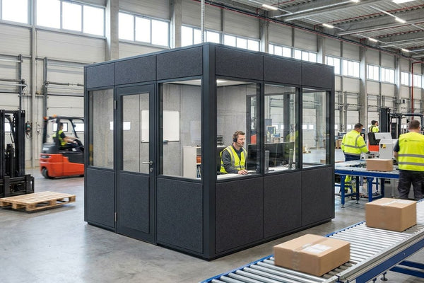 Soundproof booths for logistics operations