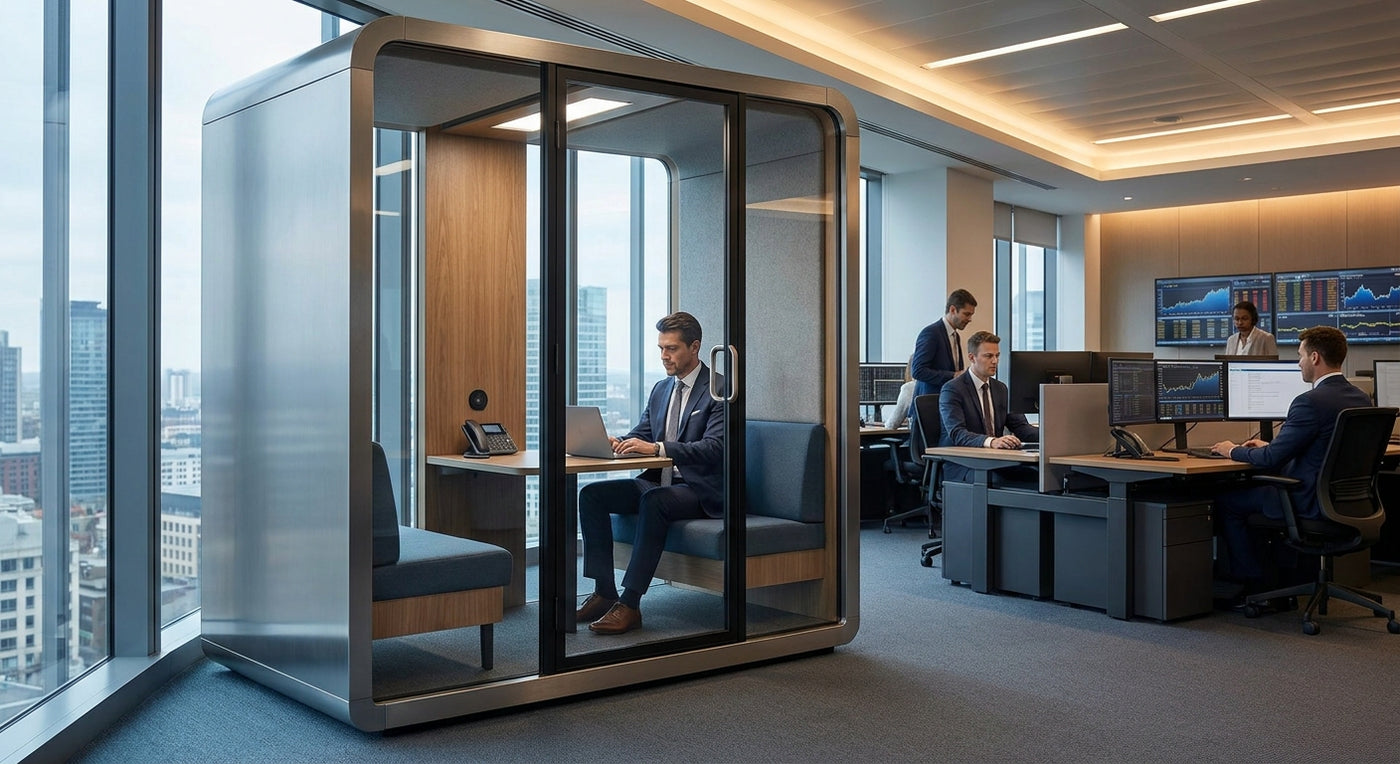 Office phone booth for financial services teams