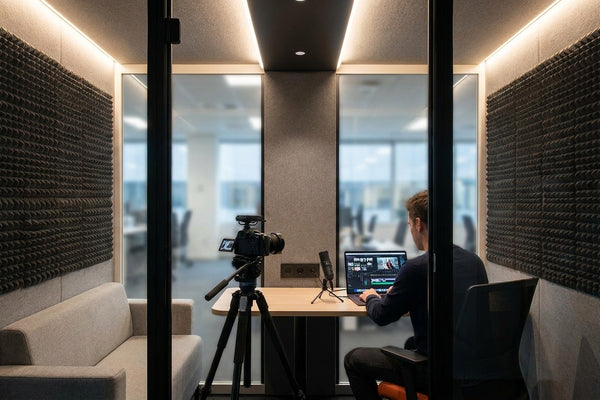 How to set up a soundproof office pod for video recording