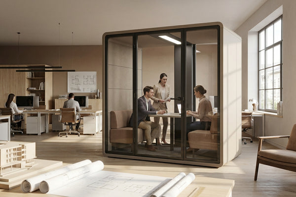 Soundproof meeting pod for architecture firms