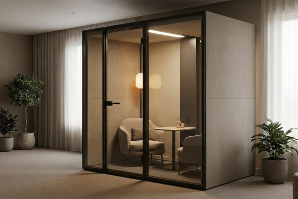 Soundproof office pod for clinical psychology private practice