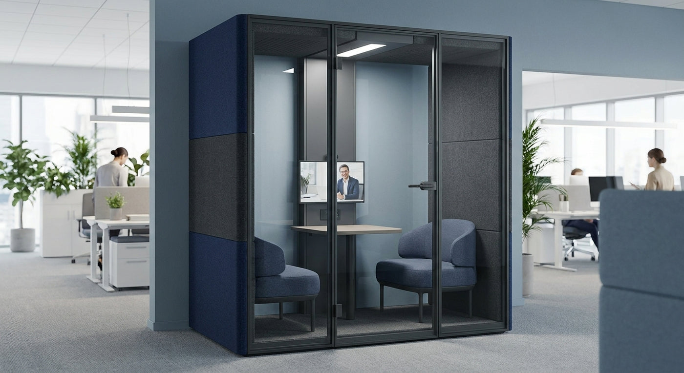 Soundproof phone booth for HR interview rooms
