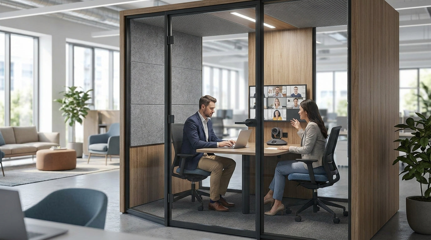 How to run hybrid meetings in a soundproof pod