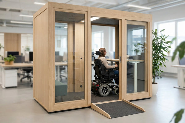 Accessible office pod for wheelchair users and ADA spaces