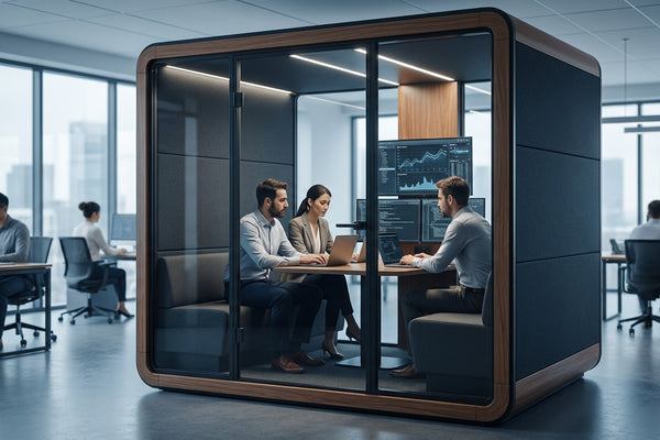 Soundproof office pod for cybersecurity and IT security teams