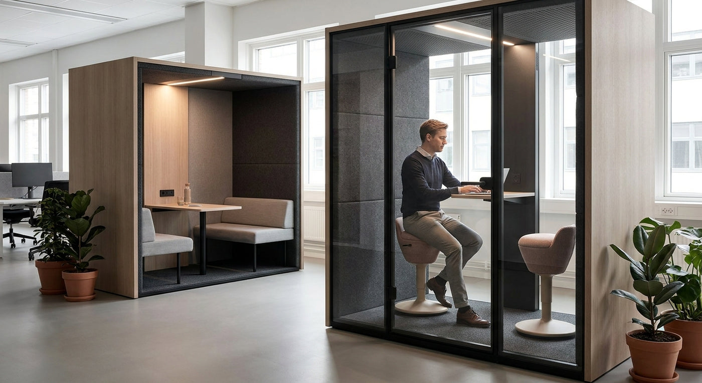 Best office pod seating and stools for soundproof booths