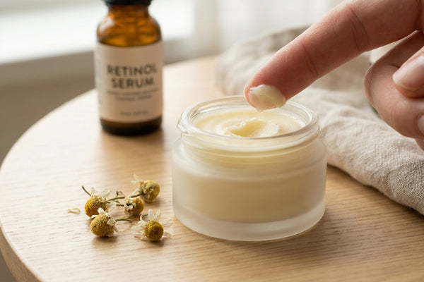 Lip butter balm for chapped lips from retinol use
