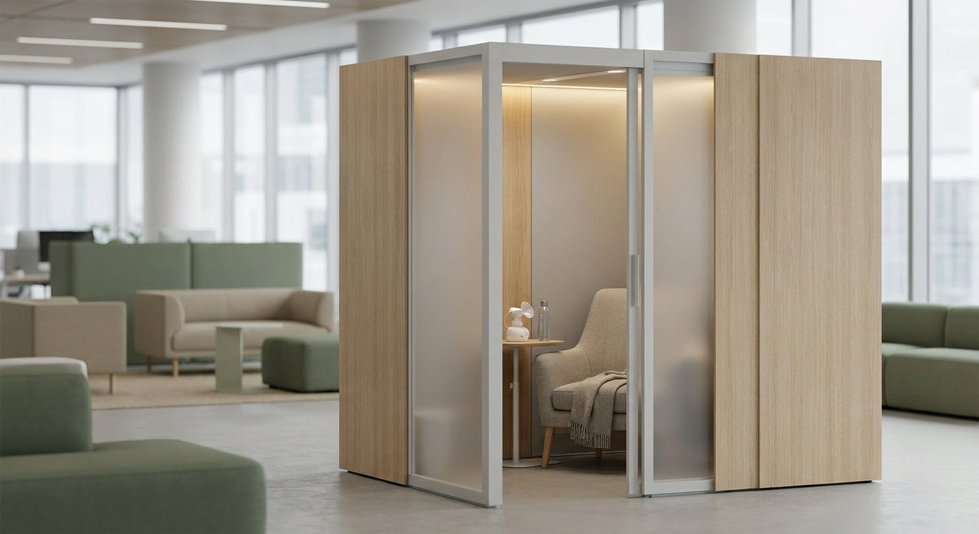 Office pods for nursing and lactation rooms