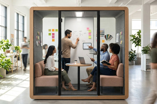 Soundproof pod for creative brainstorming sessions