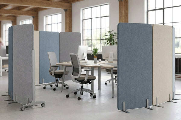 Freestanding acoustic panels for flexible office layouts