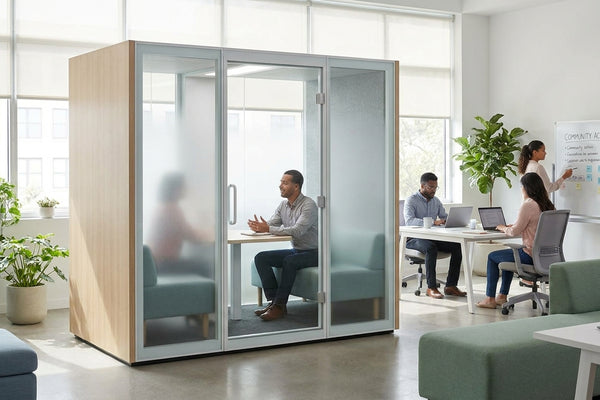 Soundproof meeting booth for nonprofit and charity offices