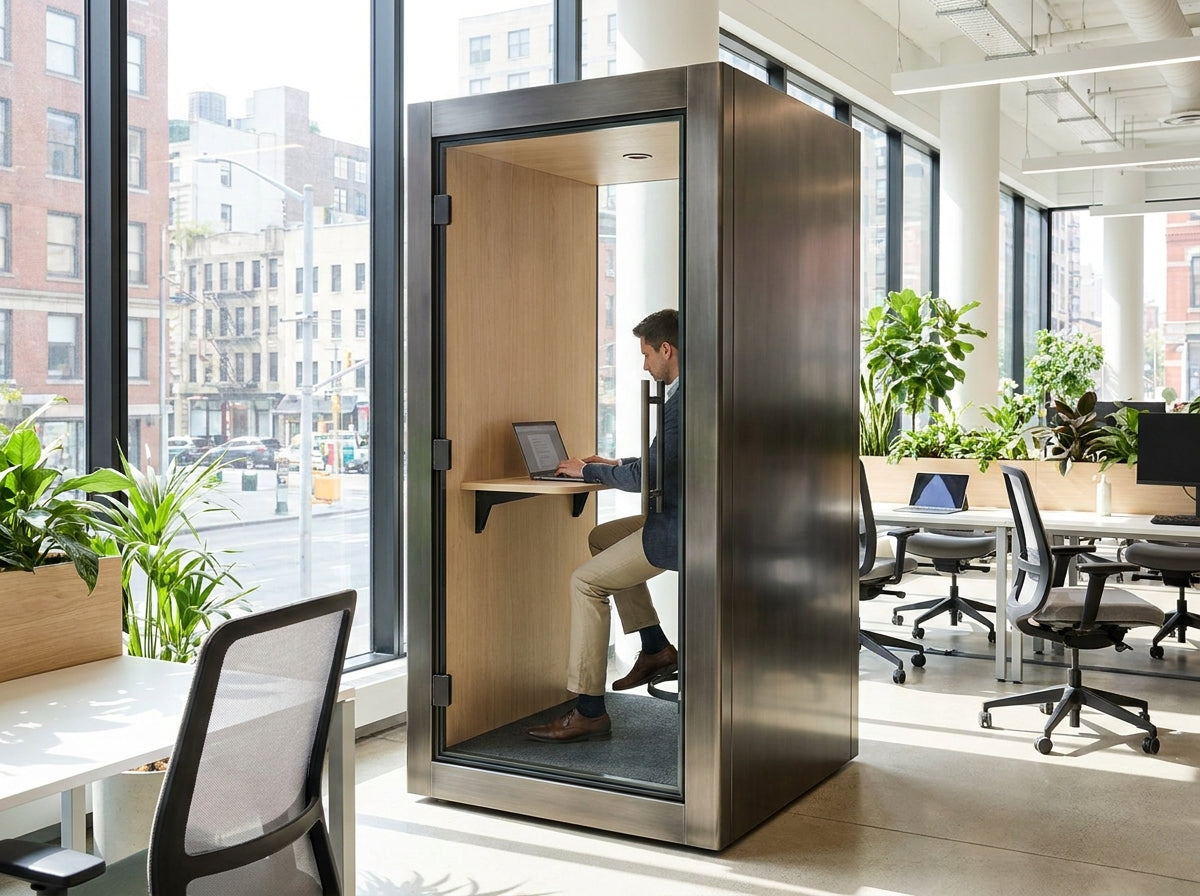 Soundproof solo pod for open-plan offices