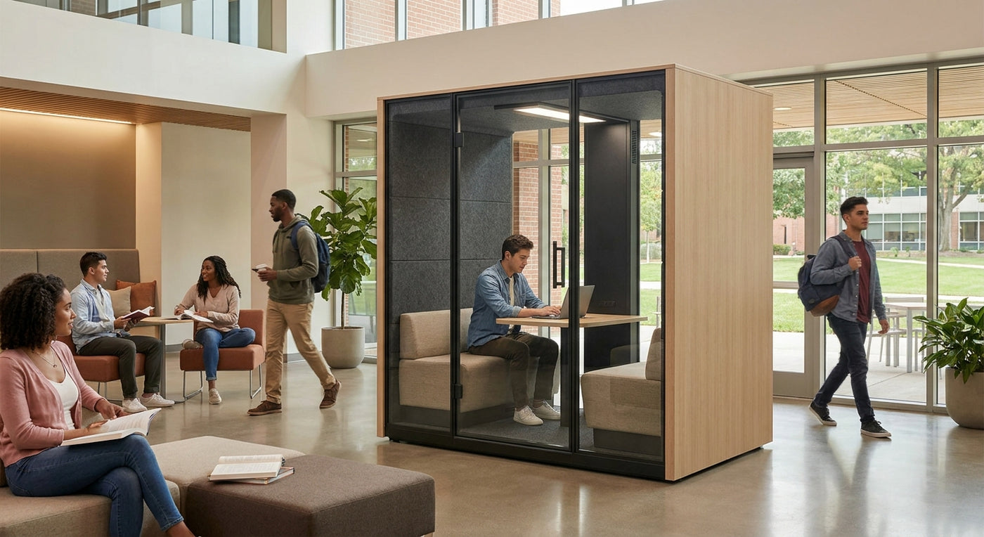 Acoustic office pods for universities and campuses
