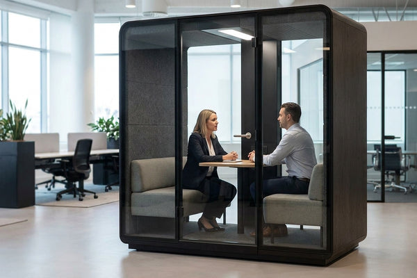 Office pod for confidential exit interviews
