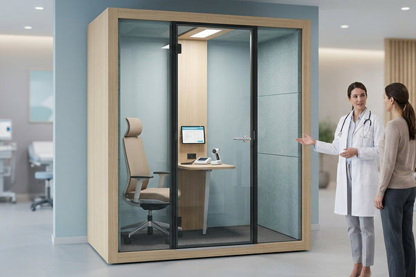 Soundproof pod for sensitive occupational health assessments