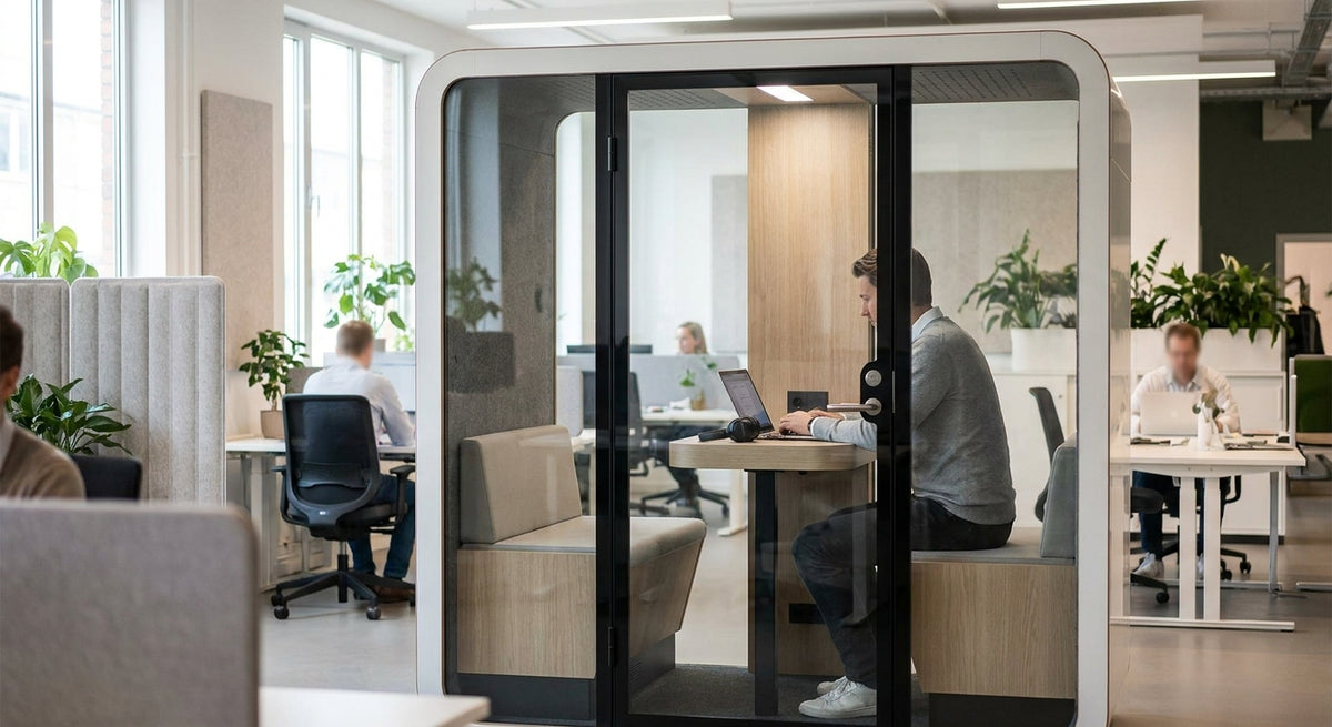 Soundproof office pod for remote workers in offices