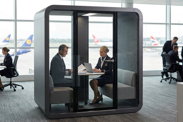 Acoustic pods for airline and aviation crew offices