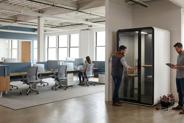 How to integrate a phone booth pod into a leased office