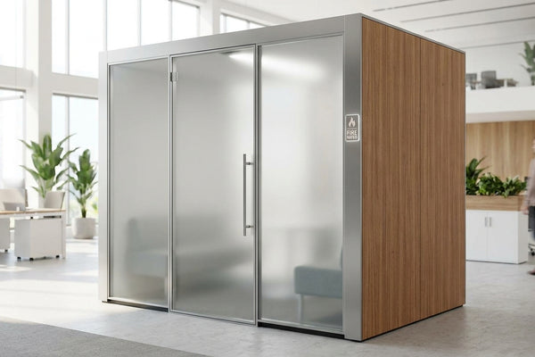 Fire-rated soundproof office pods and safety compliance