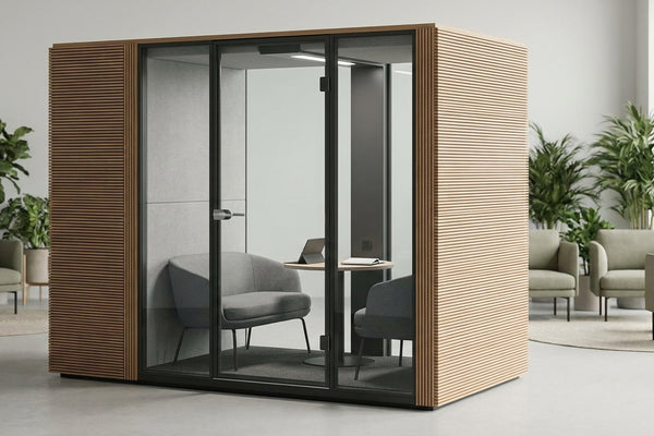 Soundproof pod for safeguarding and social work interviews