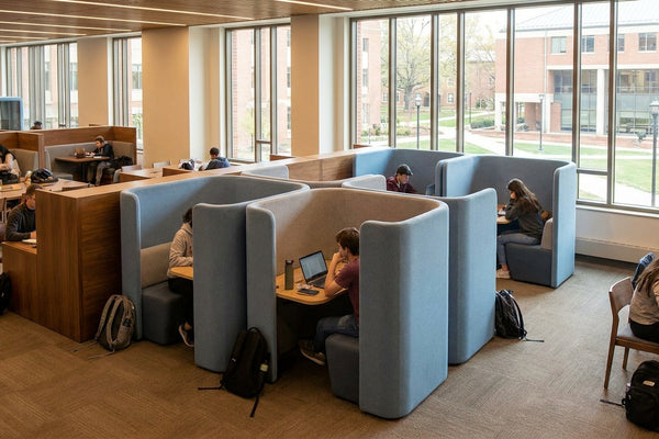 How to use acoustic pods in a university study hall