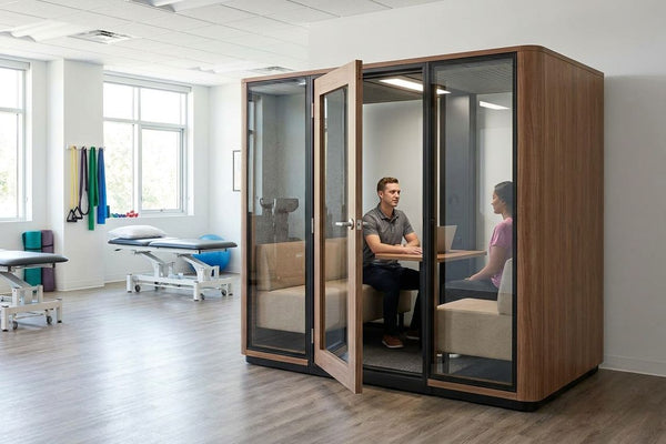 Acoustic pods for chiropractic and physical therapy clinics