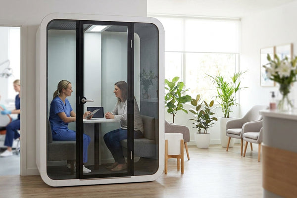 Soundproof pods for dental practice consultations
