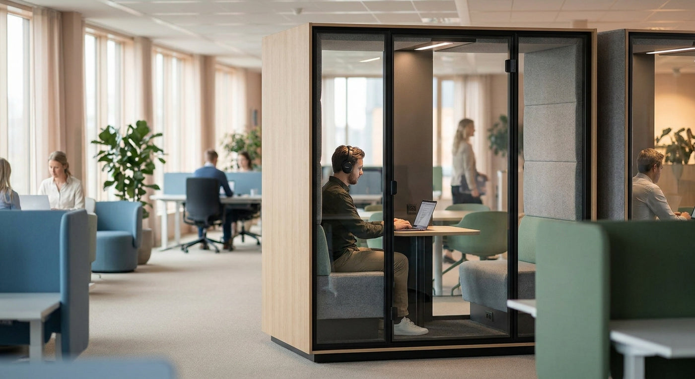 Quiet pods for concentration in open plan offices