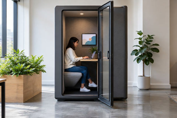 How much clearance space does an office pod need?