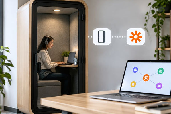 How to connect a soundproof office pod to Zapier automations