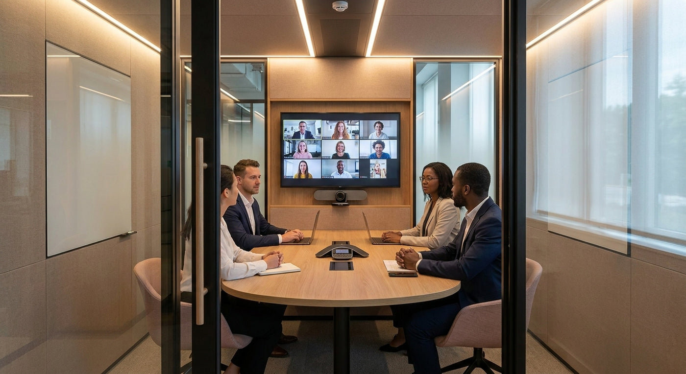 How to configure a large pod for hybrid team meetings