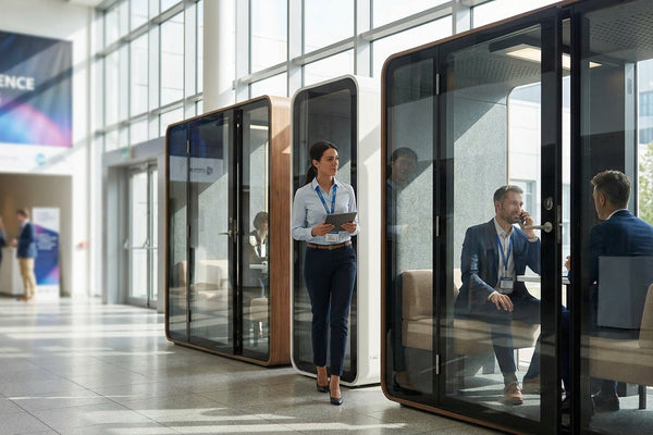 Office pods for event and conference venue staff