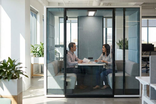 Soundproof pods for credit counseling nonprofits
