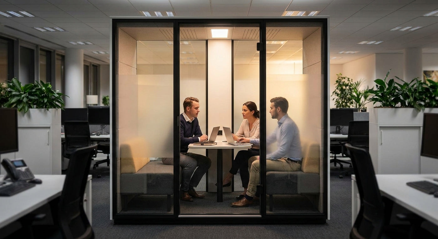 Meeting pod for confidential finance team discussions