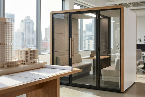 Soundproof office pod for architects and interior designers