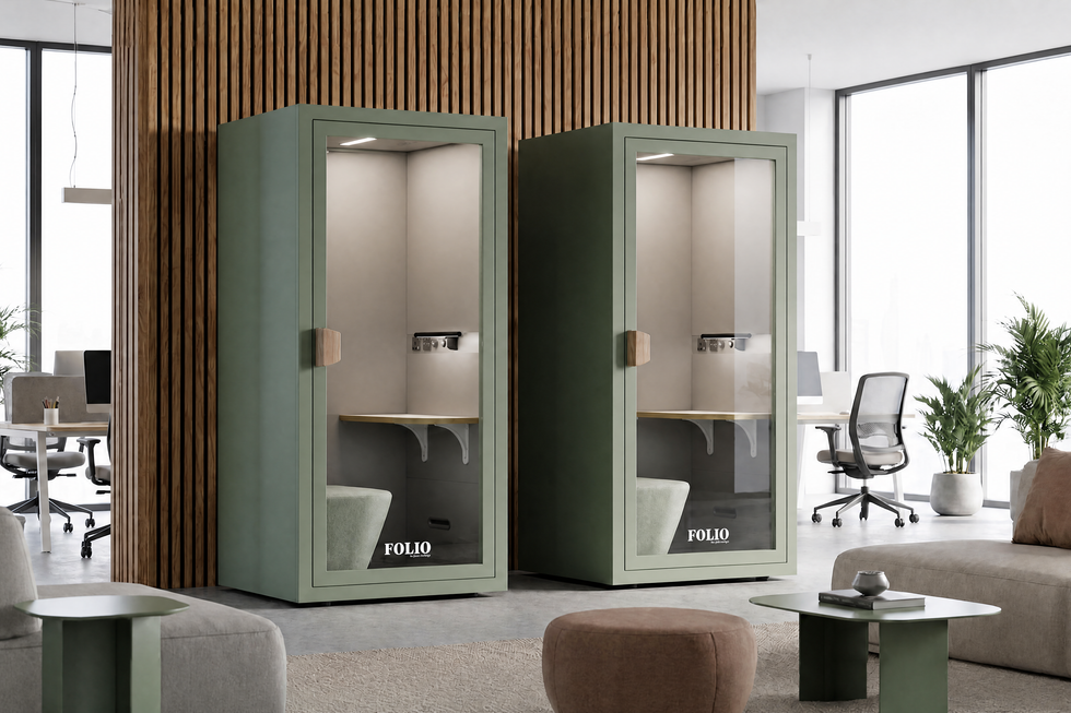 office phone booths offering flexiable, quiet, distraction-free areas that boost productivity the workplace.
