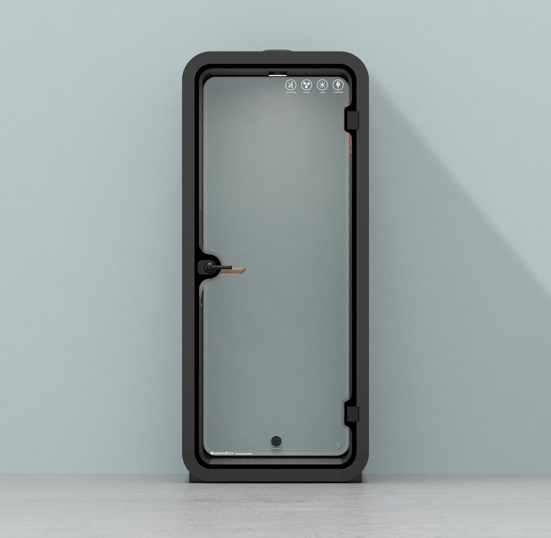 Büro Pod Quell AkustikCharcoal / Dark Grey / No Furniture | Upgraded Device Shelf